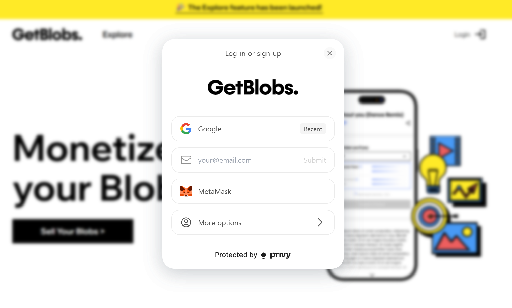 Privy login modal