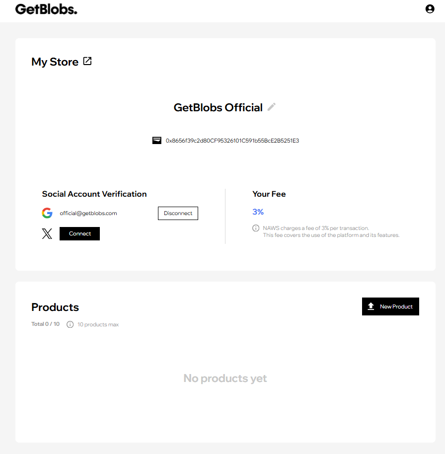 My Store page after Google verification